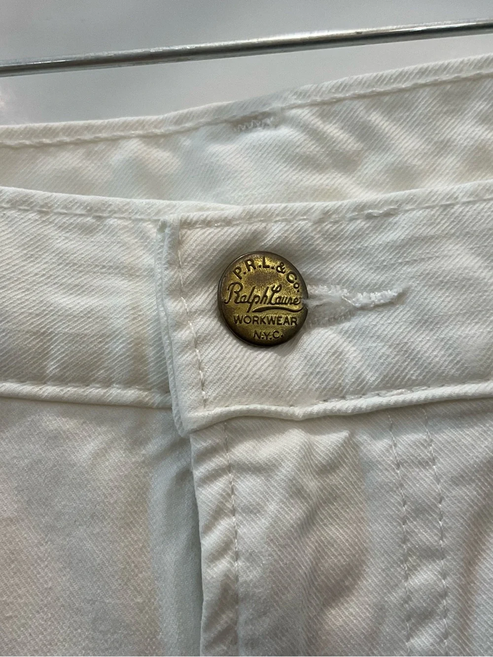 Polo Ralph Lauren Deckwash White Dungaree Fit Twill Carpenter Pants sz 38-30 T73